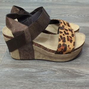 Pierre Dumas Cheetah Wedge Shoes